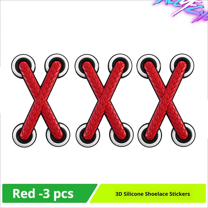 SEAMETAL 1/3pcs Universal Car Motorcycle Decals PVC Funny Cross Shoelaces Adhesive Decorative Stickers for Car Styling Accessory