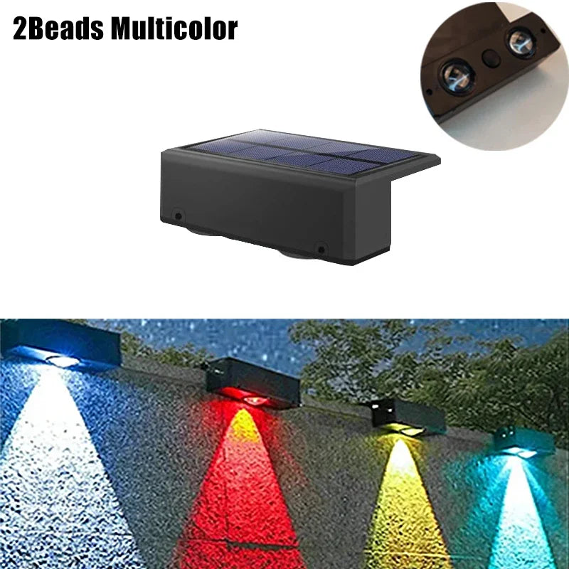 1/2/6 Pcs Outdoor Solar Wall Light Waterproof Fence Lamp Ultra Strong Spotlight Illumination for Garden Fence or Exterior Wall
