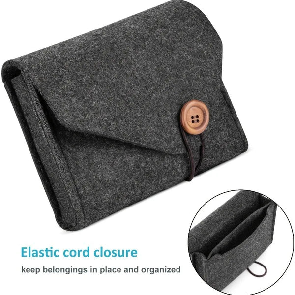 Enlarged Felt Material Cosmetic Storage Box,Organizer Pouch,Suitable for Cosmetics, Laptop Chargers, Data Cables.Storage Bag
