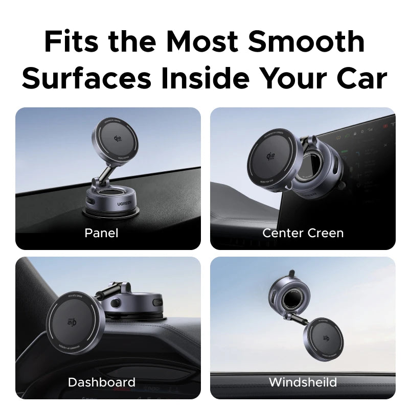 UGREEN Qi2.2 25W Wireless Car Charger Nano-Gel Grip Vacuum Suction Mount Magnetic Phone Holder Fast Charging for iphone 17 16