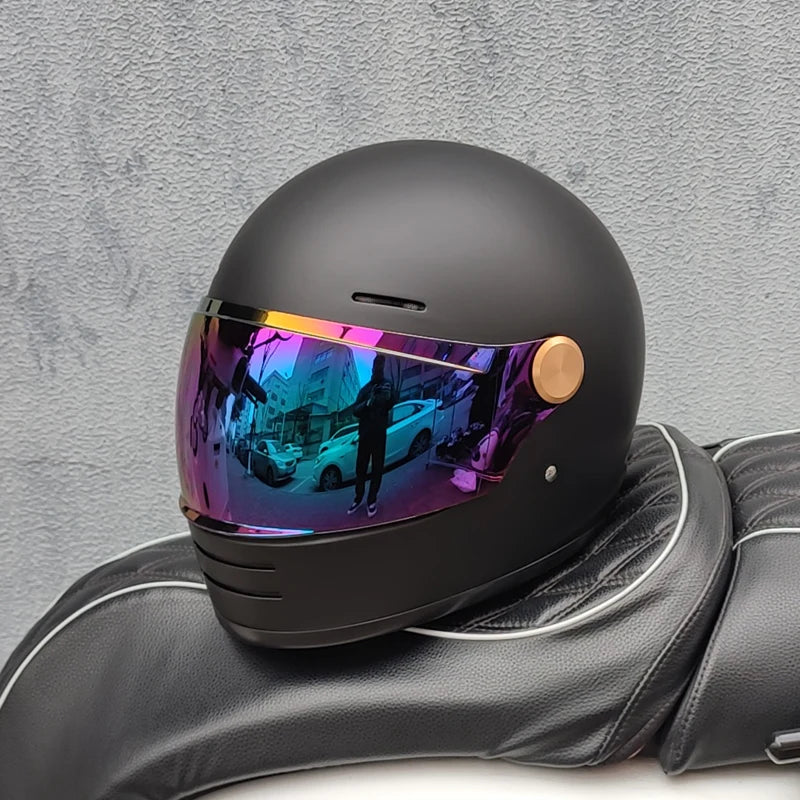 ORZ Retro full face motorcycle helmet - Classic design, suitable for both men and women, with safety protection certified by 806