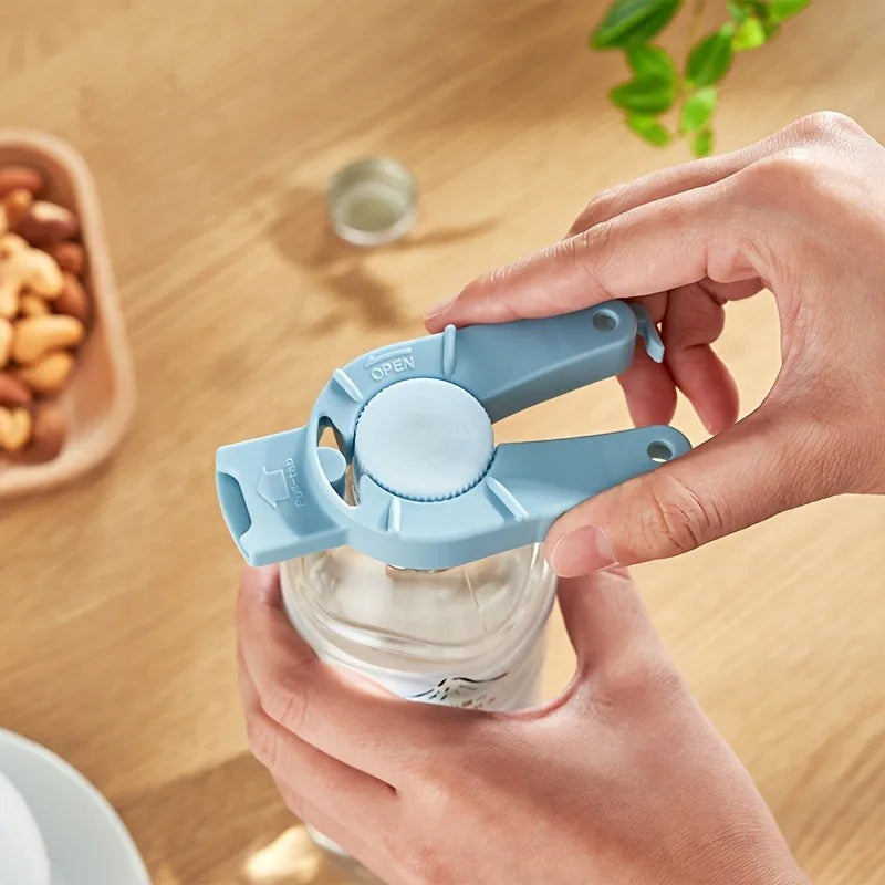 4-in-1 Multi-Functional Can And Bottle Opener,Creative Home Kitchen Gadget,Effortlessly Open Plastic Bottle Caps,Cans,Pull-Tabs.