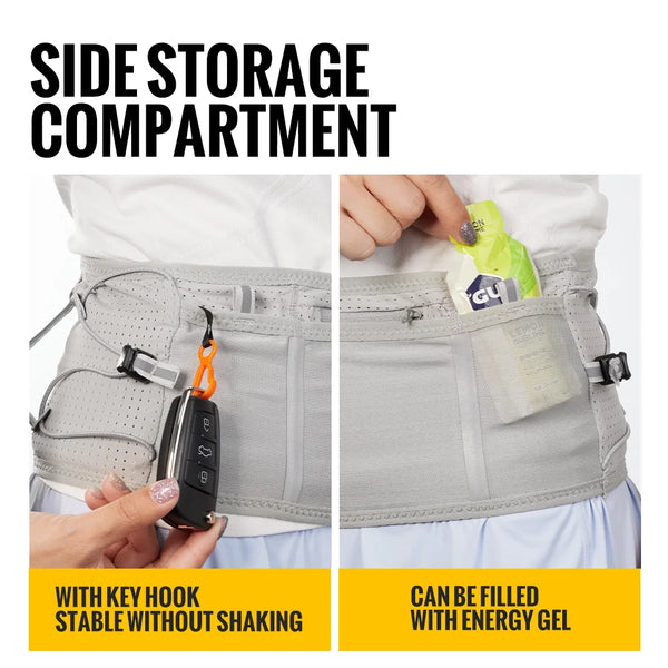 WRELS Waist Bag Invisible Elastic Running Belt Multi-Function Fanny Pack Waterproof Close-Fitting Marathon Waist Belt Bag
