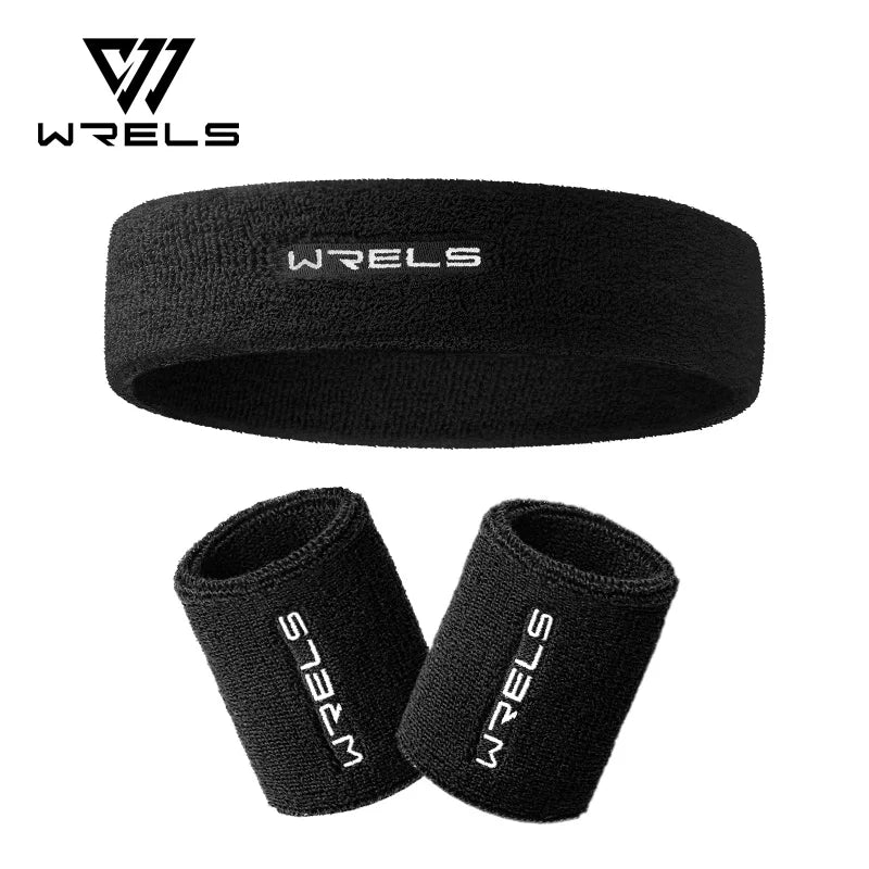 WRELS Sweatbands Sports Moisture Wicking Athletic Cotton Terry Cloth Sweatband Tennis Basketball Running Gym Sports Headband