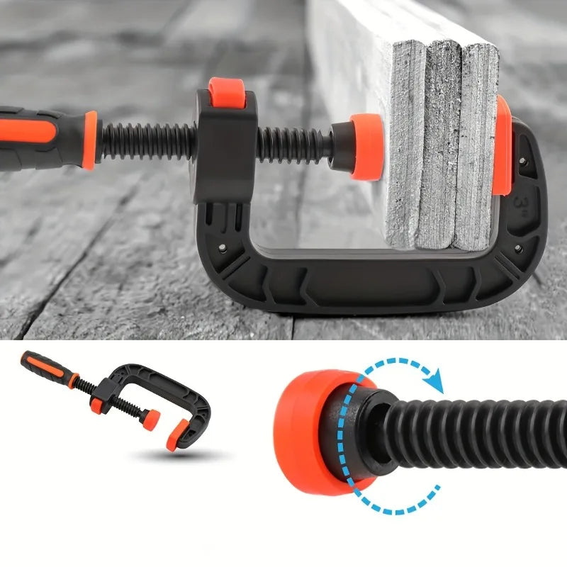 1pc 7-inch Heavy-Duty Clamp,Suitable for Woodworking - Reinforced Plastic and Nylon Construction with Non-Slip Ergonomic.