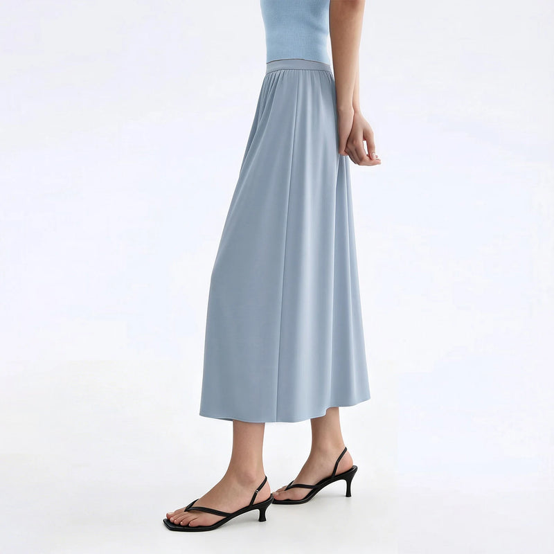 Amii Women's Long Skirt 2026 Summer New Eleant Cutout Tie Loose Fit A-Line Skirt Solid Casual Flowy Women's Clothing 12622127