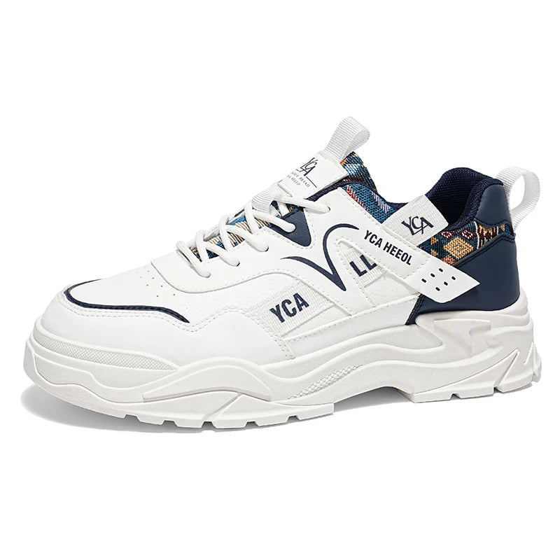Men's fashion white casual shoes four seasons new breathable light soft-sole non slip comfort walking outdoor sports board shoes