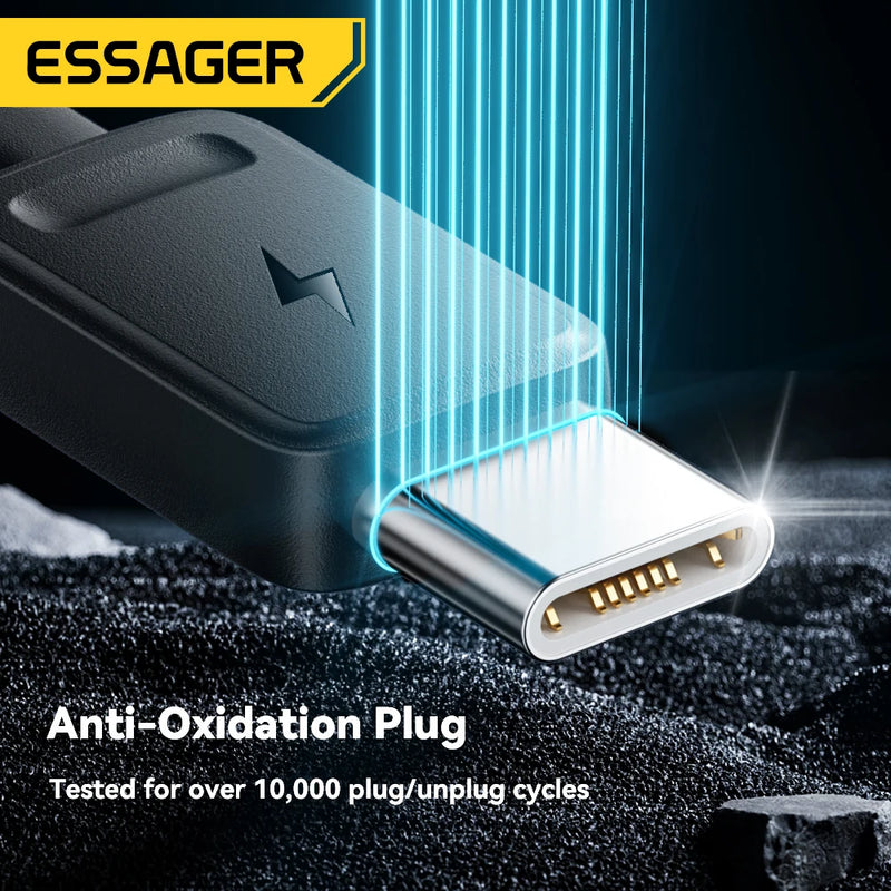 ខ្សែសាកលឿន Essager ចល័ត 4-in-1 សម្រាប់ការធ្វើដំណើរ ប្រភេទ C ស្រី ទៅខ្សែ USB ច្រើន ជាមួយអាដាប់ទ័រប្រភេទ C, មីក្រូ, និងភ្លើង 2