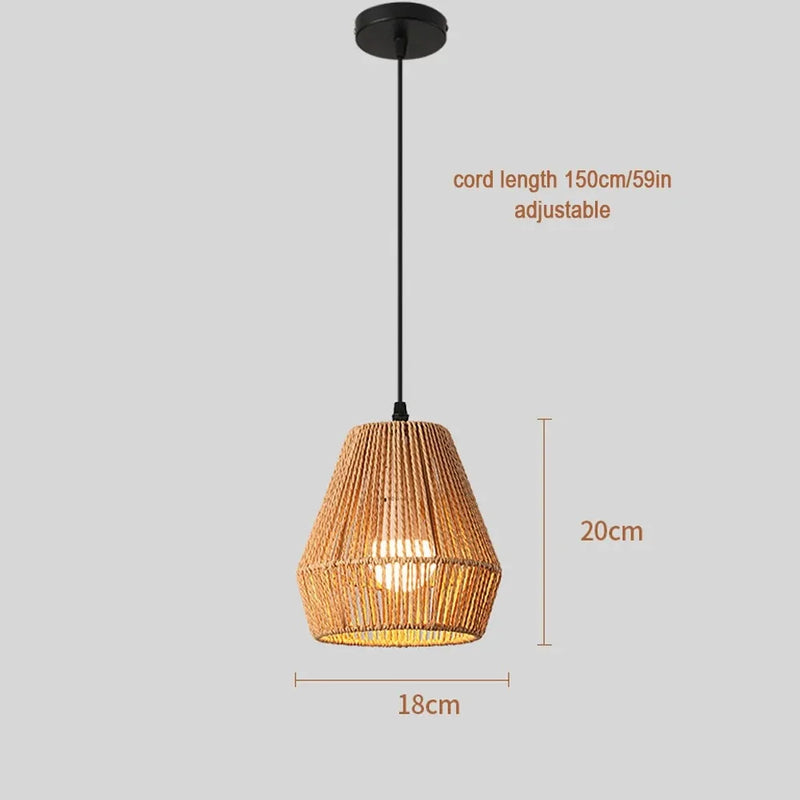 JOYINLED 3-Light Rattan Pendant Light Rattan Chandelier Light Fixture Hand-Woven Wicker Chandeliers for Living Room Dining Room