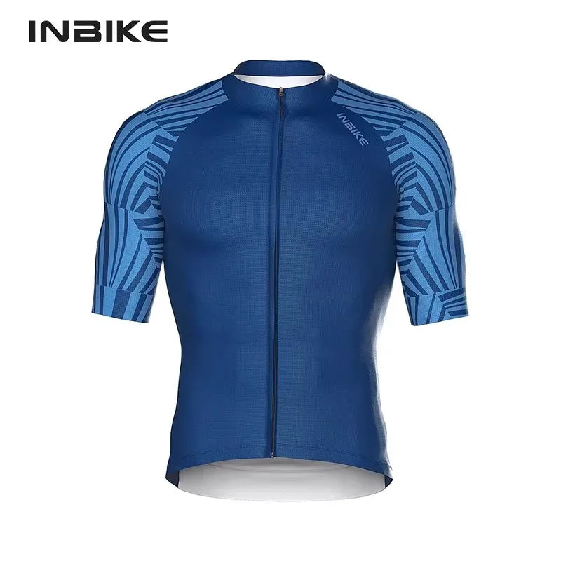 INBIKE Men's Summer Cycling Jersey Short Sleeve Quick-Dry Breathable with Pockets for Road and Mountain Biking MTB Clothing Man