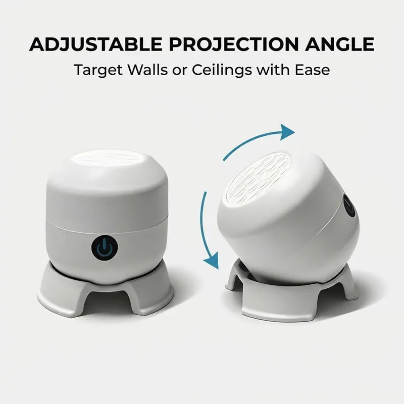 360° Rotating LED Starry Ocean Projection Night Light Dynamic Projector USB Rechargeable Adjustable Ambient Light Decor Lamp