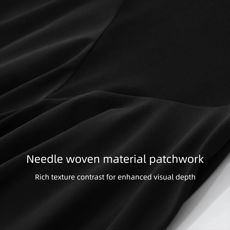 Amii U-Neck Women's Dress 2026 Summer New Slim Short Sleeve Fit A-Line Midi Dress Solid Color Casual Women's Clothing 12642201