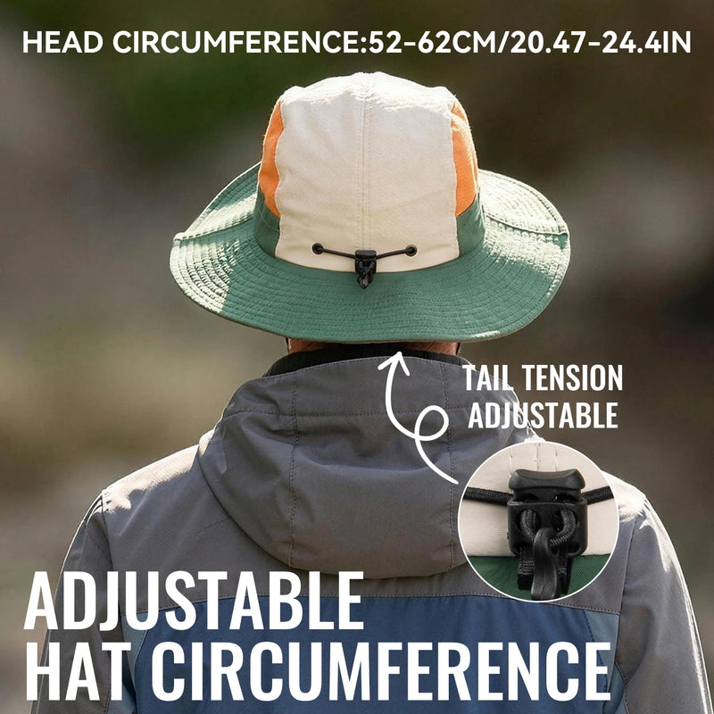WRELS Sun Hat Wide Brim UV Protection Bucket Hat Foldable Breathable Mesh Fishing Safari Hat Men Women Hiking Travel Boonie Hat