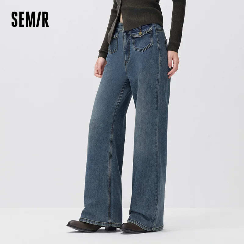 ខោខូវប៊យ Semir សម្រាប់នារី មានស្រទាប់ក្រណាត់រោមចៀម រលុង សមល្អ ឆ្នាំ២០២៦ រដូវរងាថ្មី ស្លៀកប្រចាំថ្ងៃ ស្ទីលទីក្រុង ធម្មតា អាកាសធាតុត្រជាក់
