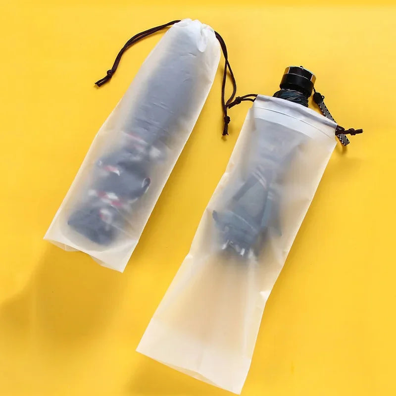 5/10/20pcsUmbrella Storage Bag with Drawstring Closure, Semi-Transparent Durable Plastic Travel Organizer , Umbrella storage bag