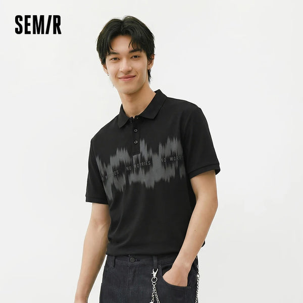អាវប៉ូឡូបុរស Semir កប្បាសទន់ប៉ាក់អក្សរ Tie Dye ប៉ាក់ 2026 ម៉ូដរដូវក្តៅ ស្ទីលធម្មតា ទម្ងន់ស្រាល មានខ្យល់ចេញចូលបាន អាវប្រចាំថ្ងៃ