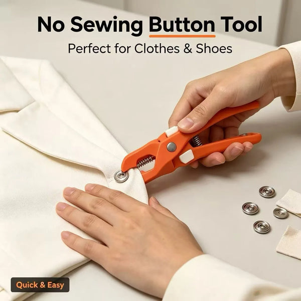 Five Claw Snap Fastener Pliers Kit, No Sew Prong Snap Button Installation Tool, Metal Invisible Press Studs for Clothes, Shoes
