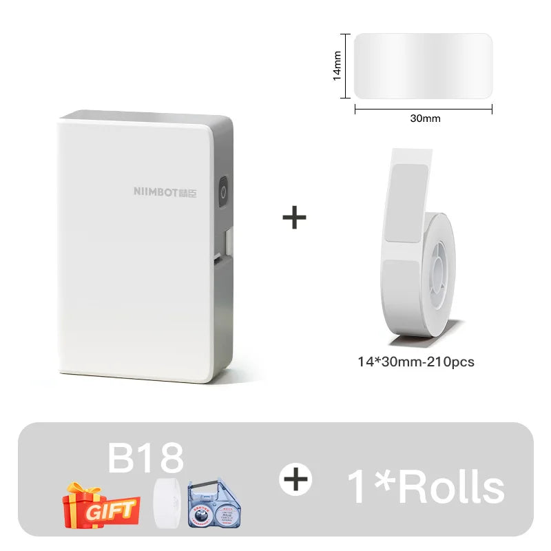 Niimbot N1/B18 Thermal Transfer Label Sticker Printer Mini Label Maker With Ribbon PET Papers For Jewelry Store Cable Cosmetics