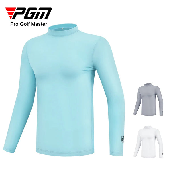PGM Men's Golf Long Sleeved T-shirt Summer Ice Silk Breathable Base Shirts Clothing YF202