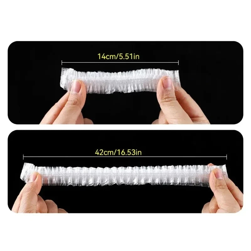 100pcs Disposable Shower Cap,Hair Protection Cap Suitable for Salons, And Home Use,Leak-Proof Bathroom And Travel Hair Cover.