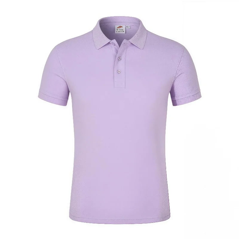 Turn-down Collar High-End Pure Cotton Polo Shirt Short Sleeve  casual Corporate  business Group Meetings  custom Logo