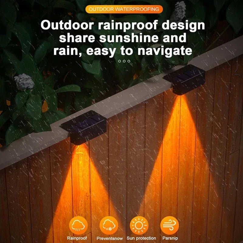4/8 Pcs LED Solar Lights Porch Light Outdoor IP65 Waterproof Wall Lamp for House Yard Stair Fence Pool Garden Decor Lighting