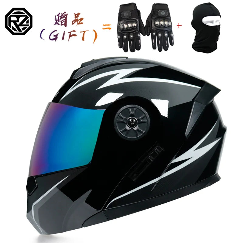 ORZ Latest DOT Approved Safety Modular Flip Motorcycle Helmet Racing Dual Lens Helmet Interior Visor