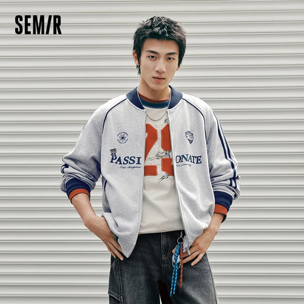 អាវក្រៅ Semir សម្រាប់បុរសនិងស្ត្រី បេស្បល ស្ព័រ រ៉េត្រូ 2026 រដូវស្លឹកឈើជ្រុះ ទាន់សម័យ ស្ទីលគូស្នេហ៍ ធម្មតា អាវក្រៅ កាឌីហ្គែន ពាក់ជាស្រទាប់ៗជារៀងរាល់ថ្ងៃ