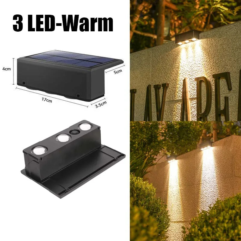 1/2/6 Pcs Outdoor Solar Wall Light Waterproof Fence Lamp Ultra Strong Spotlight Illumination for Garden Fence or Exterior Wall