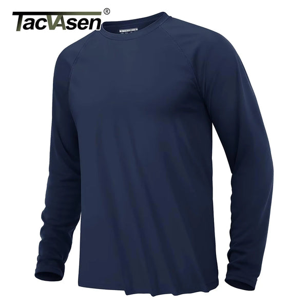 TACVASEN UV Shirt Men's O-Neck Long Sleeve UPF 50+ Sun Protection T-Shirt Quick Dry Sports Tee Hiking Fishing Outdoors Pullovers