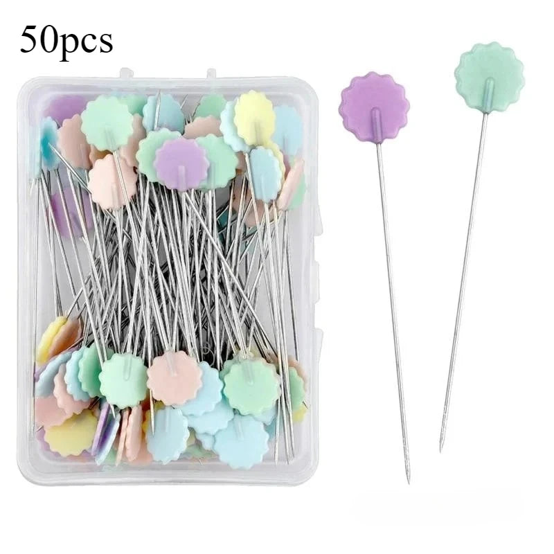 50pcs Clothing Tailor'S Hand Positioning Pins for Sewing,Cartoon Large Head Pins for Craft Sewing Additions,Embroidery Supplies