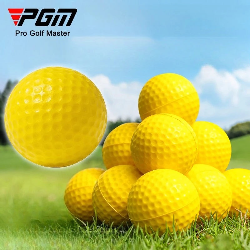 PGM 100pcs Golf Balls Indoor Yellow Practice PU Soft Ball Q008