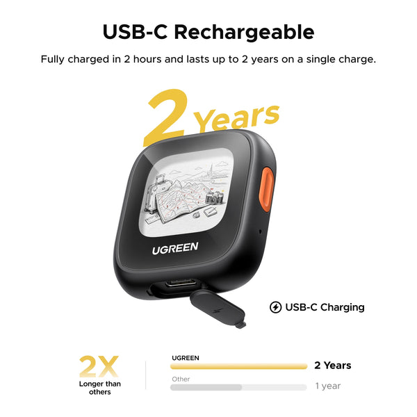 UGREEN Finder Custom E-Ink Display Tracker Tags (iOS Only)  Bluetooth Air Smart Tags Item Finder Compatible with Apple Find My
