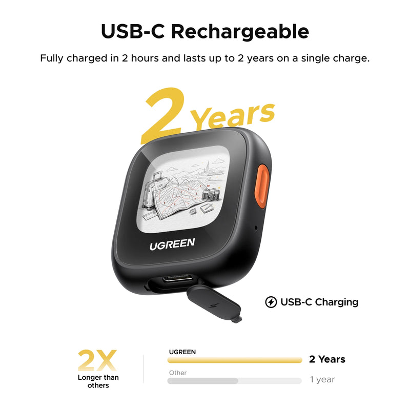 UGREEN Finder Custom E-Ink Display Tracker Tags (iOS Only)  Bluetooth Air Smart Tags Item Finder Compatible with Apple Find My