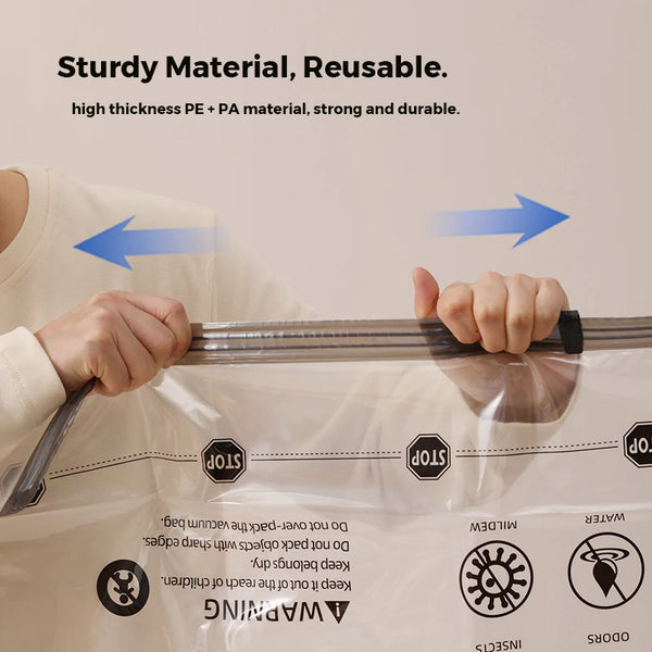 FLEXTAIL Vacuum Bag Set – 4pcs Durable Space-Saving Bags for Clothes and Bedding (Pump Required) – Ideal for Travel and Home