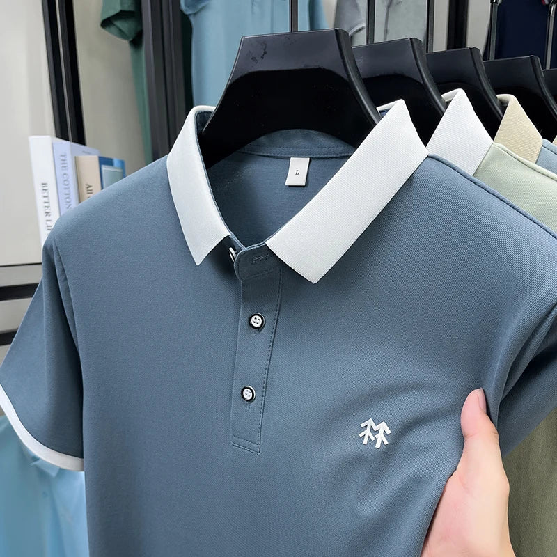 Quality Man Short-Sleeved Polo Shirt Lapel Button Pattern Printing Summer New T-Shirt Business Casual Outdoor Sports Men's Wear