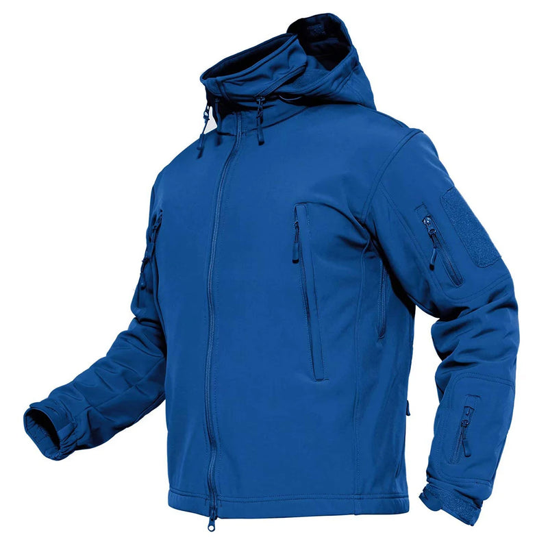 TACVASEN Men's Tactical Softshell Jacket Fleece-Lined Waterproof Hooded Winter Windbreaker with Pockets for Outdoor Hiking