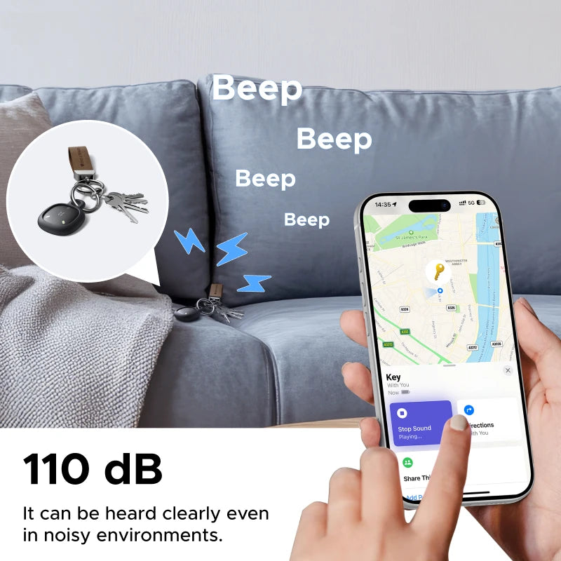 UGREEN FineTrack Mini Duo 2‑in‑1 Global Positioning Tracker, Smart Bluetooth Item Locator,Anti‑Lost Tag for Bags, Keys