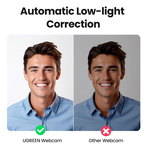 កាមេរ៉ាបណ្ដាញ UGREEN USB Webcam 1080P HD Mini Webcam សម្រាប់កុំព្យូទ័រយួរដៃ កាមេរ៉ាបណ្ដាញ មីក្រូហ្វូនពីរ សម្រាប់ YouTube Zoom Video Calling 2K webcam