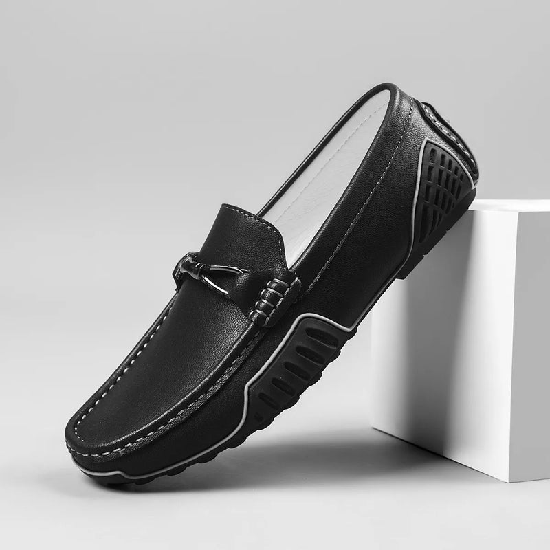 Spring Autumn Mens Casual Loafers Men Leather Shoes Slip On Luxury White Black Loafer Shoes Size 38-44 Dropshipping