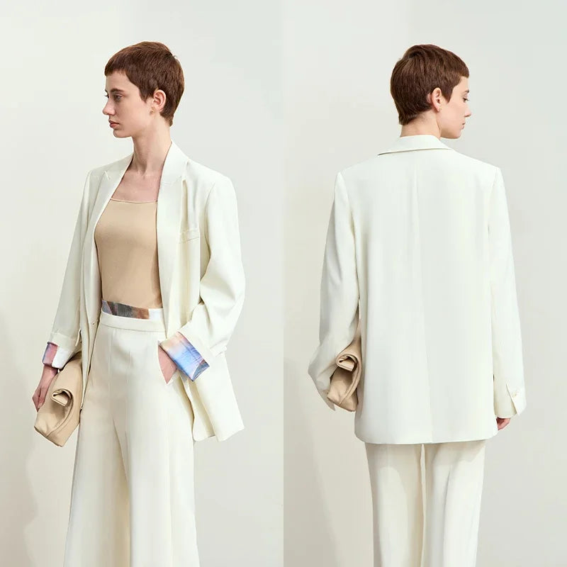 អាវធំ Amii Minimalism សម្រាប់នារី រដូវស្លឹកឈើជ្រុះ ឆ្នាំ២០២៤ ថ្មី សម្រាប់ការិយាល័យ អាវក្រៅកអាវ បោះពុម្ព ប៉ាក់ អាវធំរលុងប្រវែងមធ្យម 12443016