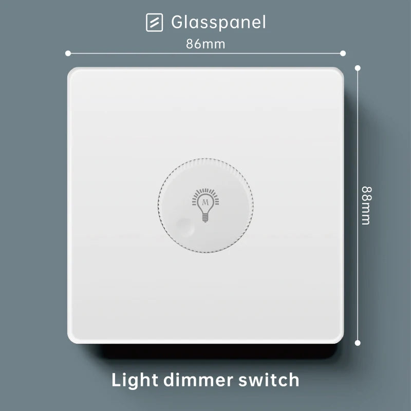 Luxury Skin Feeling Glass Wall Light Switch Button White UK Plug 13A Universal Wall 18W Type-C Fast Charging Socket