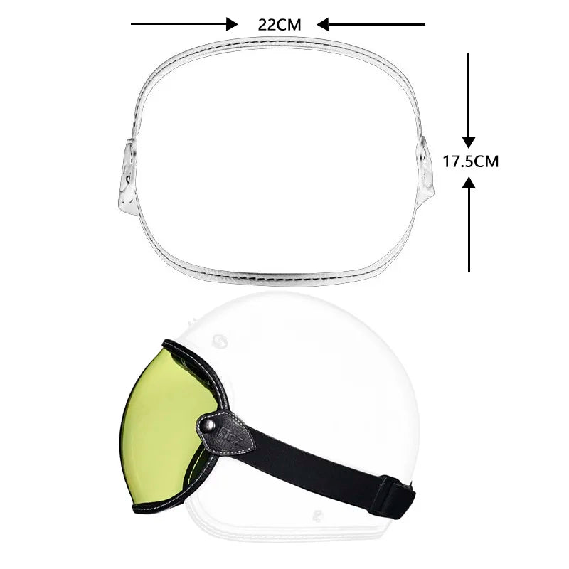 ORZ retro helmet goggles four 3/4 helmet bubble full face all season goggles motorcycle semi covered helmet lens