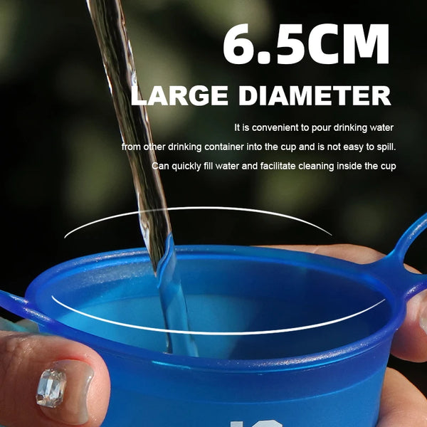 WRELS 200ml Sports Water Bottle Folding Portable Drinking Mugs BPA Free Soft Water Cup Non Toxic TPU Ultralight Marathon Cycling