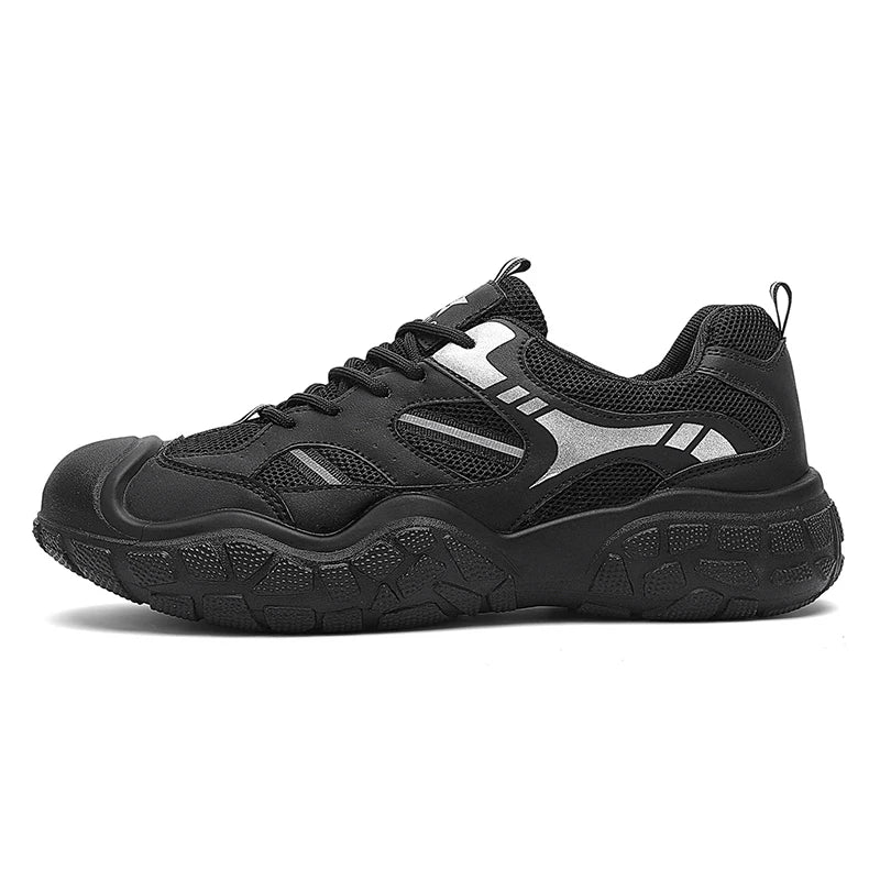 Men Sports Shoes New Breathable Mesh Lightweight Soft Sole Hiking Shoes Leisure Anti Slip Urban Commuting Walking Shoes Man