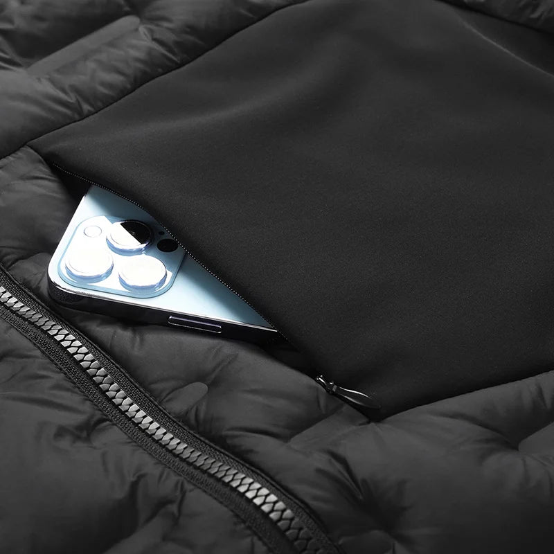 Lightweight Men's Down Jacket with 90% Duck Down Fill, Warm Winter Outerwear Coat Navy Blue (5 Colors) S-3XL