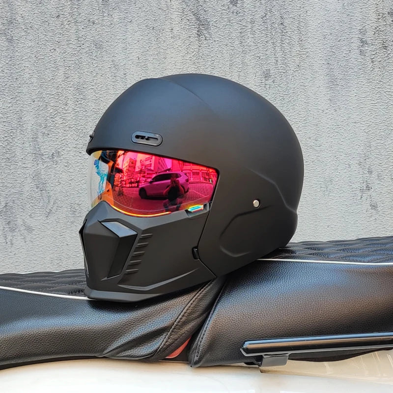 Scorpion Inspired Black Samurai Modular Combination Moto Helmet Full Face Design Men Women Motorbike Safety Protective Gear