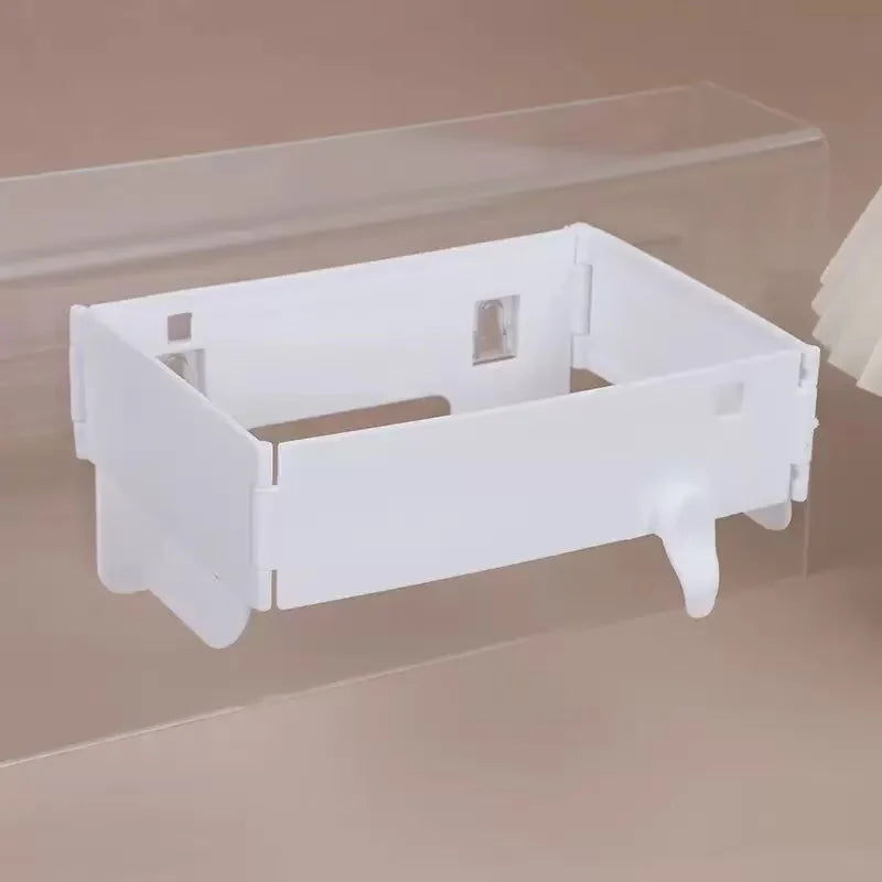 Foldable Wall-Mounted Trash Can Rack No-Drill Bathroom Kitchen Multi-Functional Storage Plastic Bag Holder
