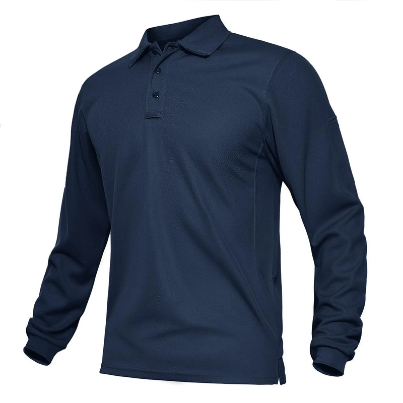 TACVASEN Summer Long Sleeve Performance Quick Drying Polos T-shirts Mens Office Shirt Golf Team Work Shirts Casual Tops