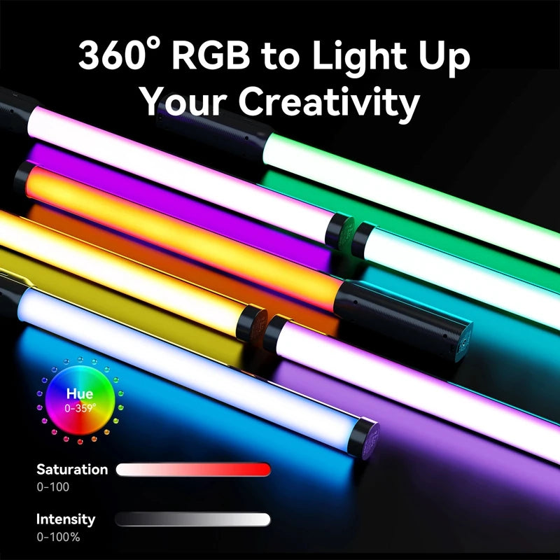អំពូលភ្លើង Ulanzi VL119 10W RGB Light Wand Handheld Stick Light 2500K-9000K Bi-Color Photography Tube Light សម្រាប់ការផ្សាយផ្ទាល់វីដេអូ Vlog